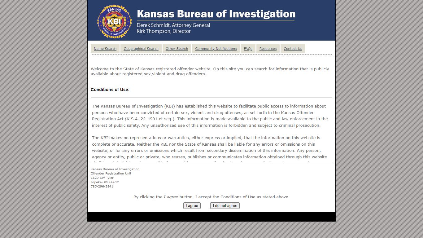 Public Offender Registry - Kansas Bureau of Investigation