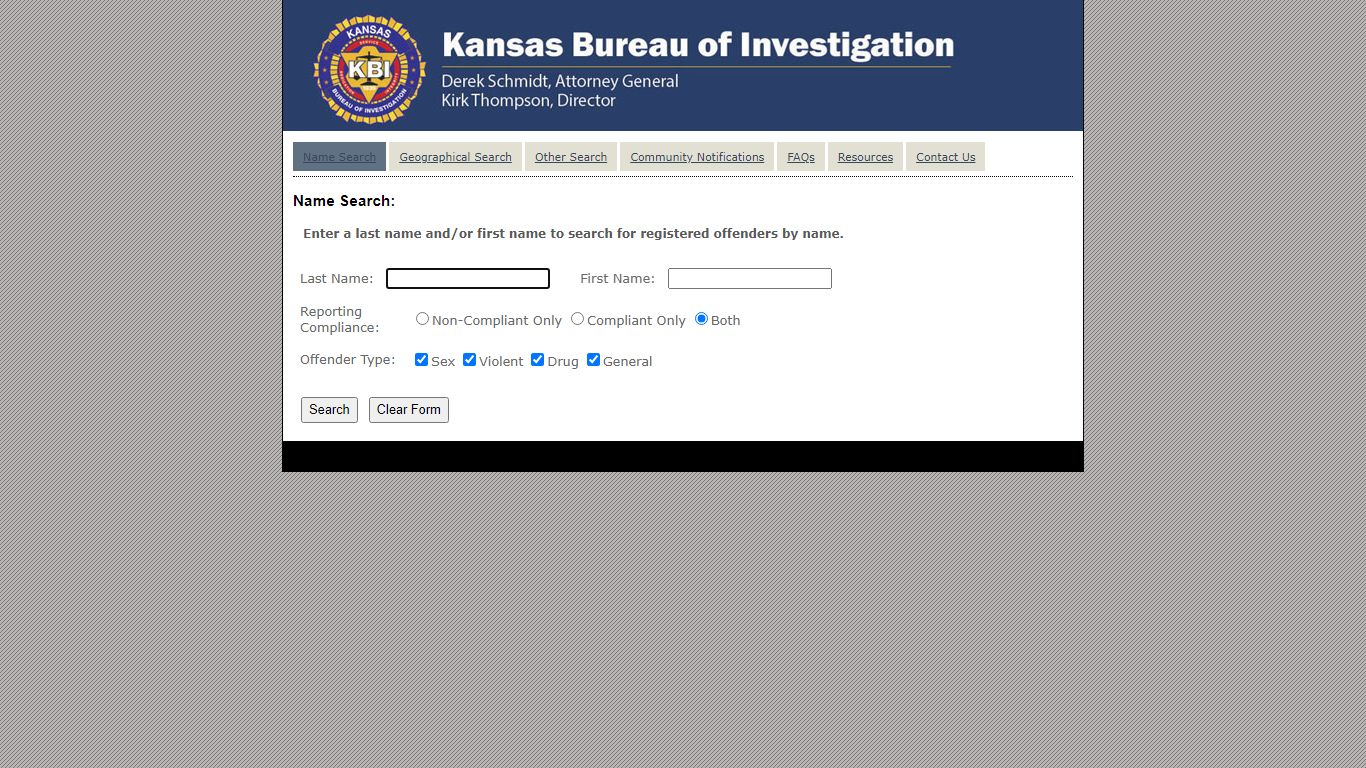 Public Offender Registry - Kansas